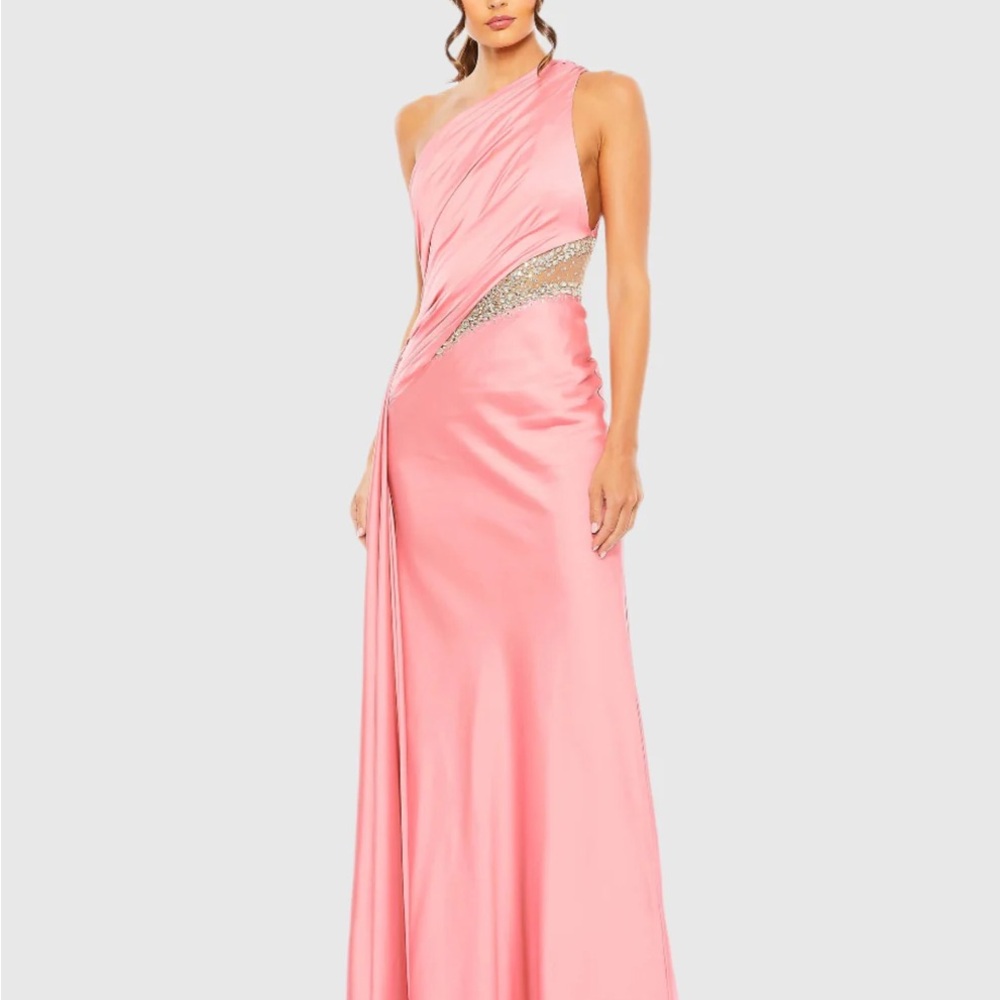✔️#65B BNWT MAC DUGGAL
One Shoulder Embellished Satin Gown #2210 - Picture 2 of 8